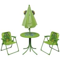 3-delige Bistroset voor kinderen met parasol groen - thumbnail