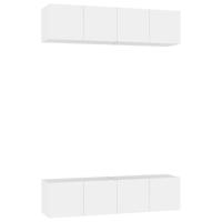Tv-meubelen 4 st 60x30x30 cm bewerkt hout wit - thumbnail