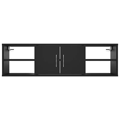 Wandschap 102x30x29 cm spaanplaat zwart