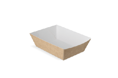 Frietbakjes A7 kraft/wit BIO Frietbakjes A7 kraft/wit BIO