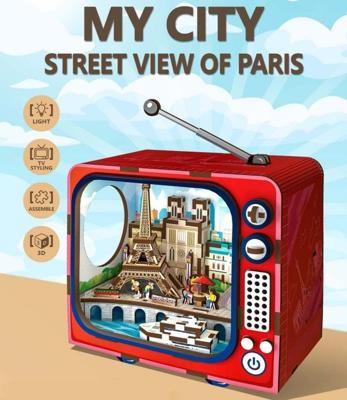 Modelbouw Houten Puzzel Streetview of Parijs - 98 Onderdelen Creatief & Educatief Modelbouw Houten Puzzel Streetview of Parijs - 98 Onderdelen Creatief & Educatief