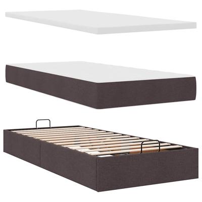 Ottoman bed met matras 180x200cm stof donkerbruin