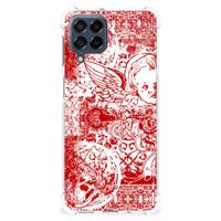 Extreme Case Samsung Galaxy M53 Angel Skull Rood - thumbnail