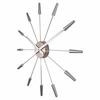 NeXtime NE-2610ZI Wandklok Dia. 58 Cm, Metaal, Zilver, 'Plug Inn' - thumbnail