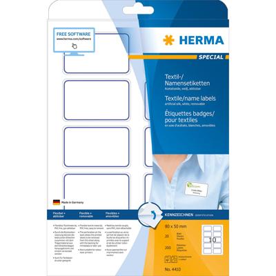 Naambadge etiket HERMA 4410 80X50mm wit blauw 200 etiketten Naambadge etiket HERMA 4410 80X50mm wit blauw 200 etiketten