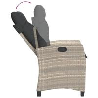 Tuinstoelen 2 st verstelbaar met kussens poly rattan lichtgrijs - thumbnail
