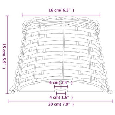 VidaXL Lampenkap ø20x15 cm wicker wit