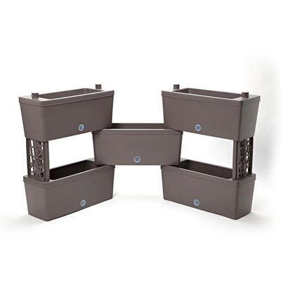 Bama Brick Koppelbare Plantenbakken 75L 59x23x27 cm 5 Stuks Antraciet