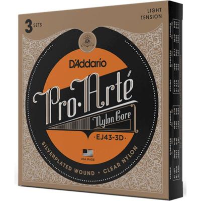 D&apos;Addario EJ43-3D Pro-Arte Nylon Light Tension snaren voor klassieke gitaar (3 sets)