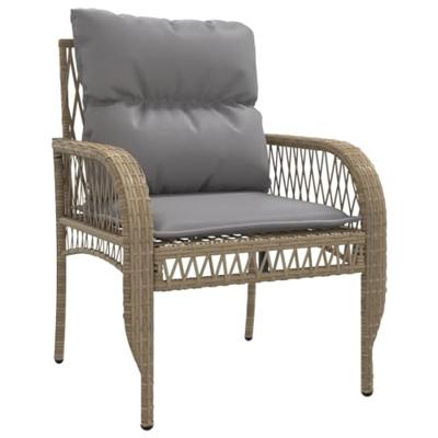 4-delige Loungeset met kussens poly rattan beige 4-delige Loungeset met kussens poly rattan beige