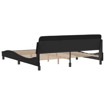 Bedframe met hoofdbord kunstleer zwart 180x200 cm