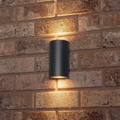 LED&apos;s Light LED Muurlamp Buiten - Halve cilinder met 2 lichtpunten - Model Siena - IP44 - Antraciet