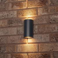 LED&apos;s Light LED Muurlamp Buiten - Halve cilinder met 2 lichtpunten - Model Siena - IP44 - Antraciet - thumbnail