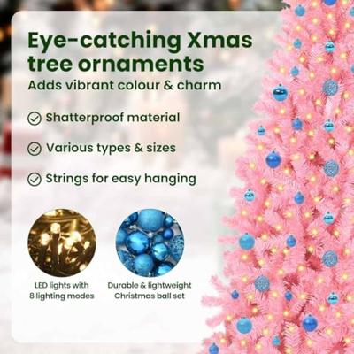 VidaXL Kerstboom met 300 led met standaard roze 210 cm pvc VidaXL Kerstboom met 300 led met standaard roze 210 cm pvc