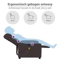 Massagestoel elektrisch verstelbaar stof donkerbruin - thumbnail