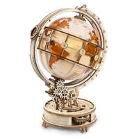 Robotime ROKR 3D houten lichtgevende wereldbol - thumbnail
