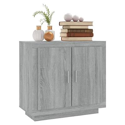 Dressoir 80x40x75 cm bewerkt hout grijs sonoma eikenkleurig