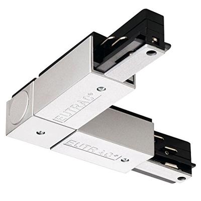 Eutrac 145674 230V-railsysteemcomponenten Hoekverbinder Overlangsverbinding Zilver