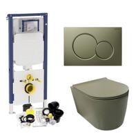 Geberit UP720 Toiletset Wandcloset Salenzi Civita Mat Legergroen met Sigma 01 Drukplaat - thumbnail