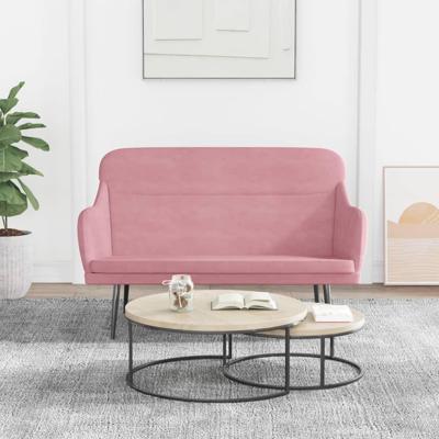 Bankje 110x76x80 cm fluweel roze Bankje 110x76x80 cm fluweel roze