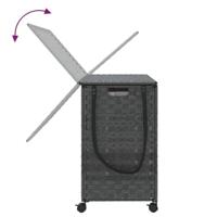 Wasmand op wielen 66x35x60 cm rattan grijs - thumbnail