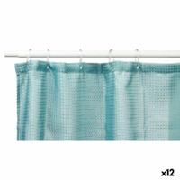 Douchegordijn Berilo Turquoise Polyester 180 x 180 cm 30 x 5 x 19 cm Punten (12 Stuks) - thumbnail