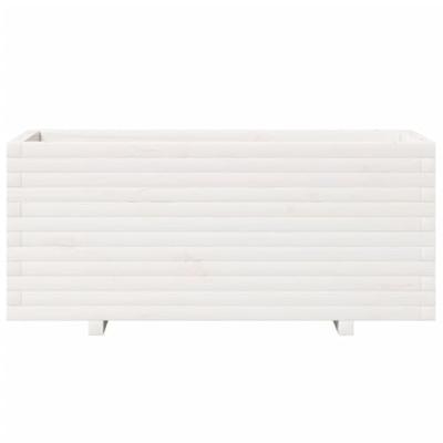 Plantenbak 110x40x49,5 cm massief grenenhout wit