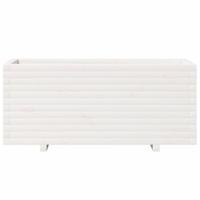 Plantenbak 110x40x49,5 cm massief grenenhout wit - thumbnail