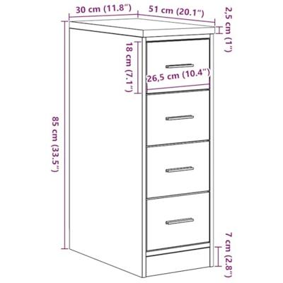 VidaXL Garagekast 30x51x85 cm massief grenenhout artisan eikenkleurig
