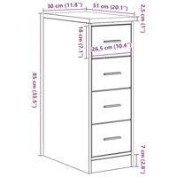 VidaXL Garagekast 30x51x85 cm massief grenenhout artisan eikenkleurig - thumbnail