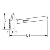 KS Tools 142.2020 1422020 Timmermanshamer 300 g 270 mm 1 stuk(s) - thumbnail