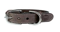 Sazzz halsband voor hond nomad vintage leer bruin 42-50x3 cm - thumbnail