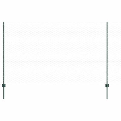 VidaXL Hek met paal groen 1,4 x 25 m staal