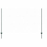 VidaXL Hek met paal groen 1,4 x 10 m staal en pvc - thumbnail