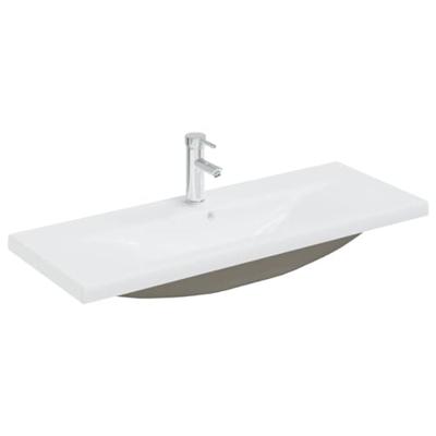 VidaXL Inbouwwastafel met kraan 101x39x18 cm keramiek wit