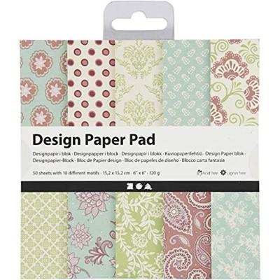 Creativ Company Design papierblok mint groen/paars, 50 vellen