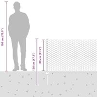 VidaXL Hek met paal zilver 0,8 x 50 m staal - thumbnail