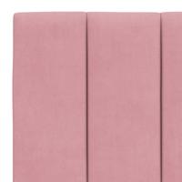 Bed met matras "Hanko" fluweel roze 140x190 cm - thumbnail