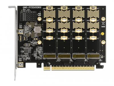 Delock 89017 PCI Express x16-kaart naar 4 x interne NVMe M.2 Key M - Bifurcatie Delock 89017 PCI Express x16-kaart naar 4 x interne NVMe M.2 Key M - Bifurcatie