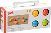 Goki houten jeu de boules spel met katoenen zak, 9dlg. - thumbnail