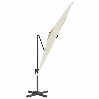 VidaXL Zweefparasol met aluminium paal 300x300 cm zandwit