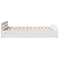 Bedframe zonder matras massief grenenhout wit 160x200 cm - thumbnail