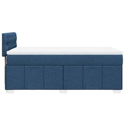Boxspring met matras stof blauw 90x190 cm