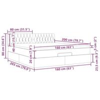 Ottoman bed met matras 160x200cm stof zwart - thumbnail