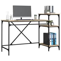 Bureau schappen 135x50x90 bewerkt hout en ijzer sonoma eiken - thumbnail