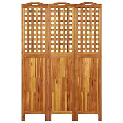 Kamerscherm met 3 panelen 121,5x2x180 cm massief acaciahout
