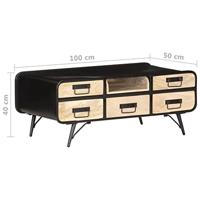 Salontafel 100x50x40 cm massief mangohout - thumbnail