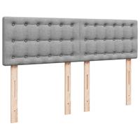 Boxspring met matras stof lichtgrijs 160x200 cm - thumbnail