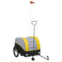 Fietstrailer 45 kg ijzer zwart en geel - thumbnail