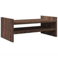 Monitorstandaard 50x27x20 cm bewerkt hout bruin eikenkleurig - thumbnail